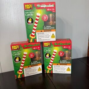 New Brick Craft Bricktanicals Festive Flameless Candle Building Set of 3 Lot B
